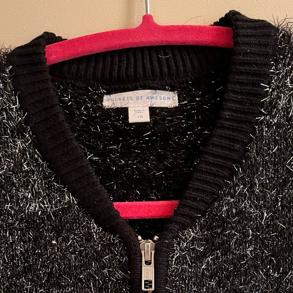 Rockets of Awesome metallic sweater jacket -size 10 - Picture 2 of 5